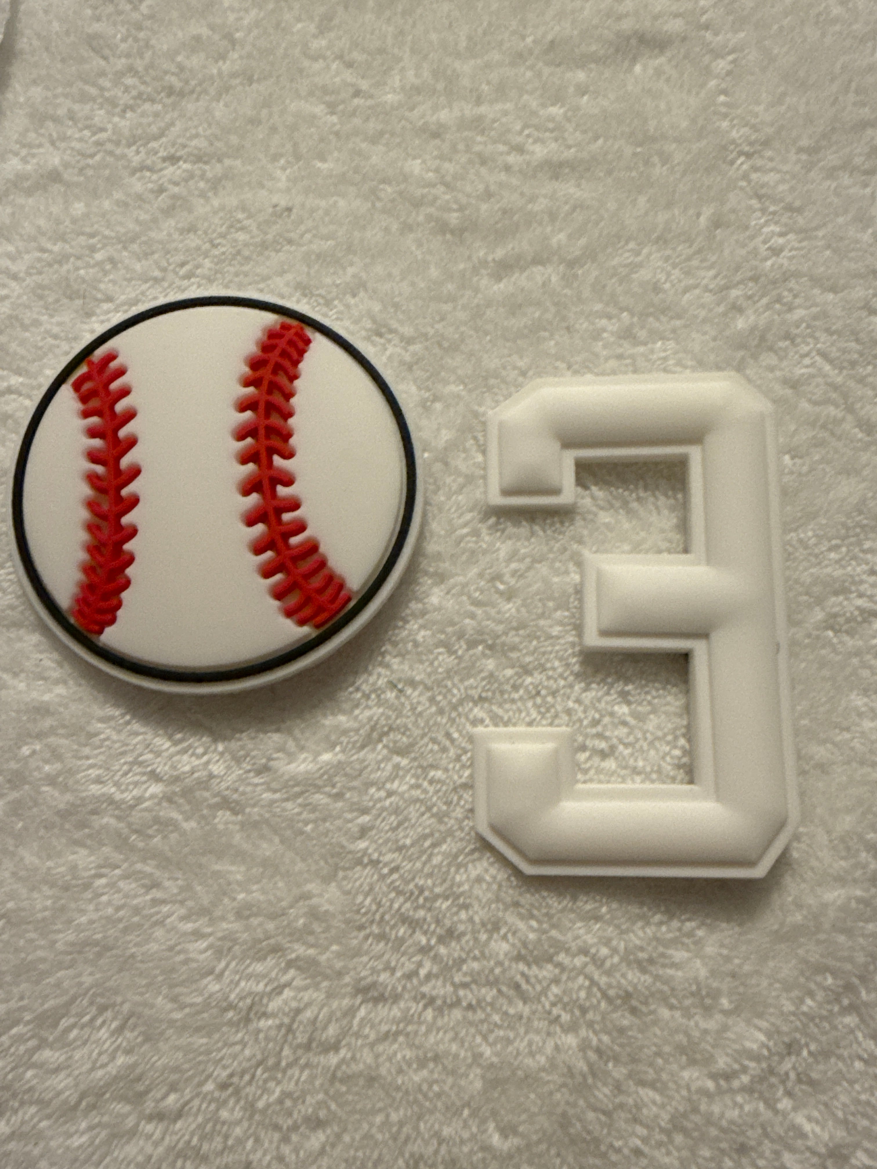 #3 softball Croc Charms