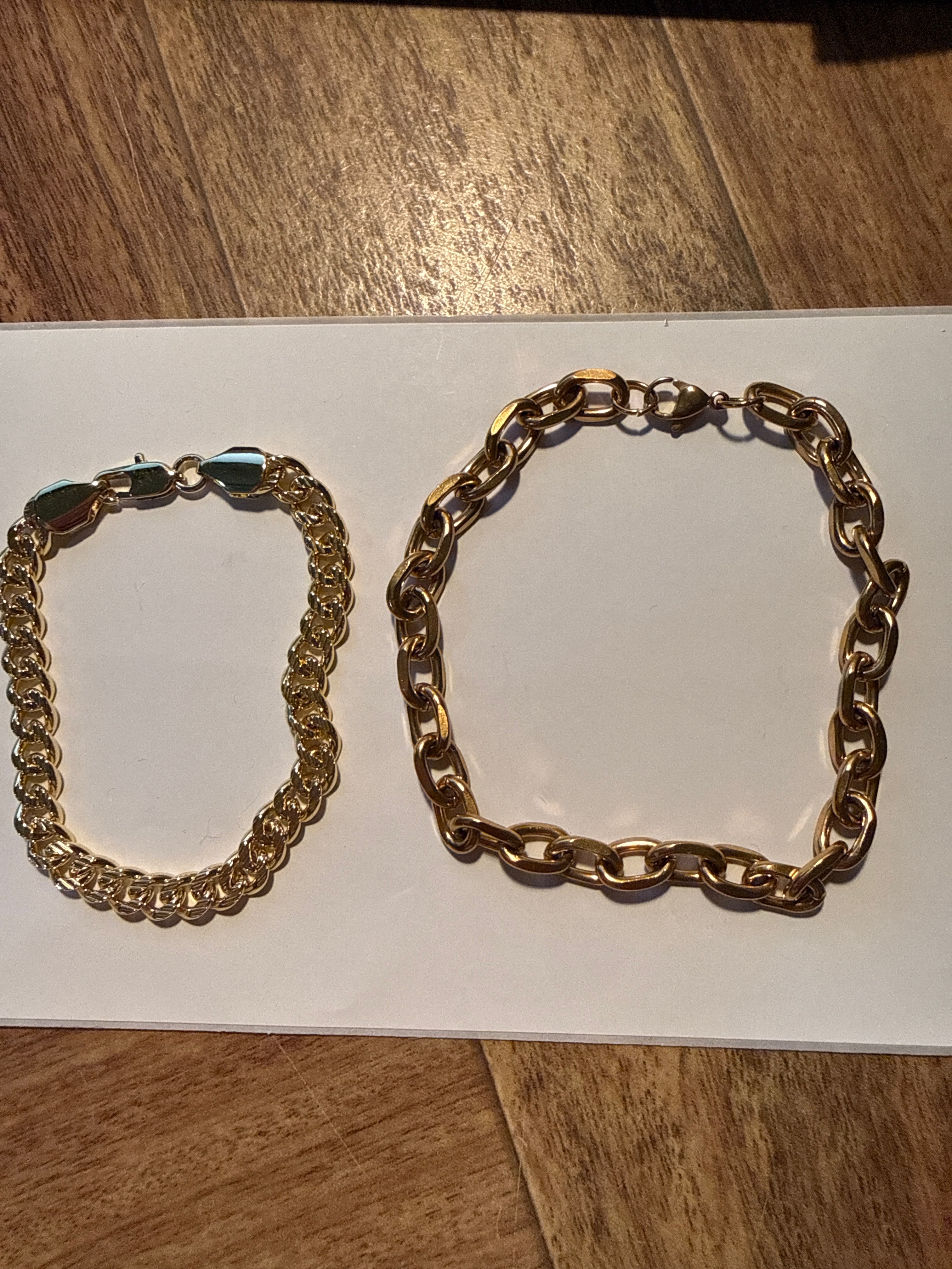 2 gold bracelets