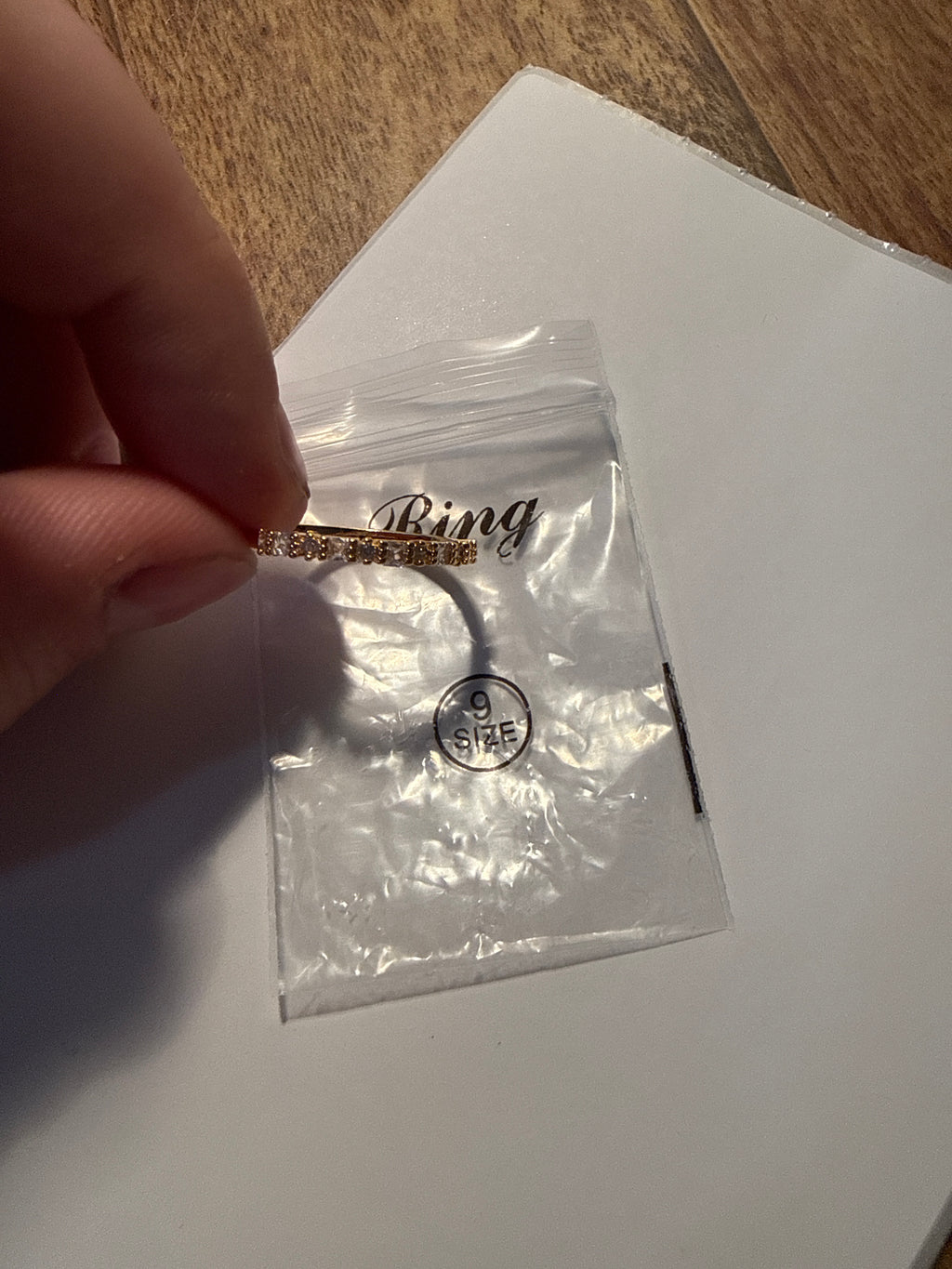 Size 9 gold ring