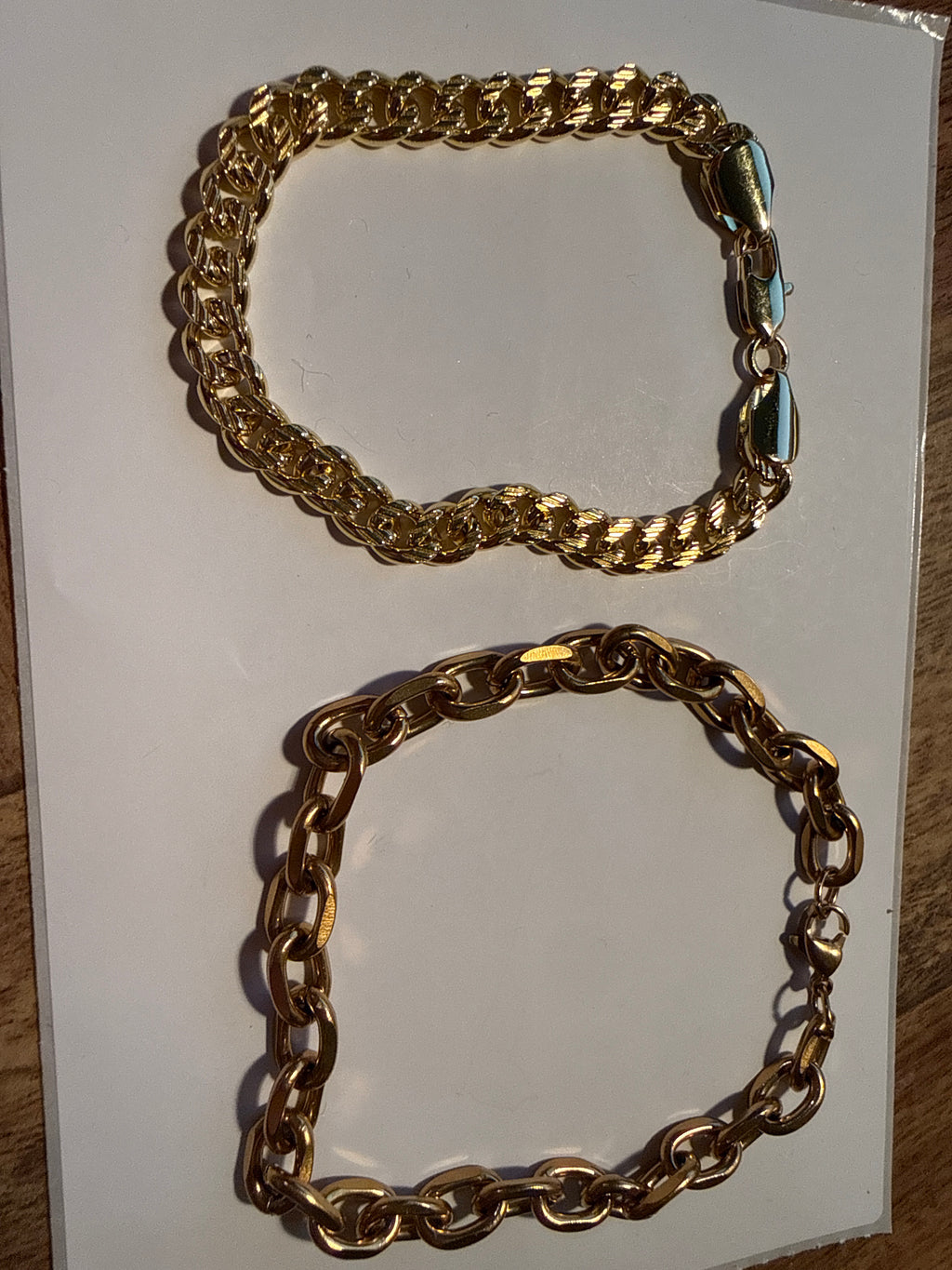 2 gold bracelets