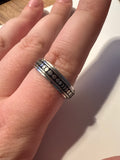 Black and silver fidget ring