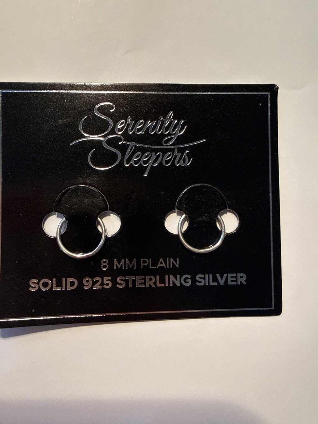 Sterling silver 8 mm hoops ￼