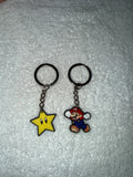 Mario, Star,goomba & yoshi keychains