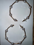 Pearl and gold hoops