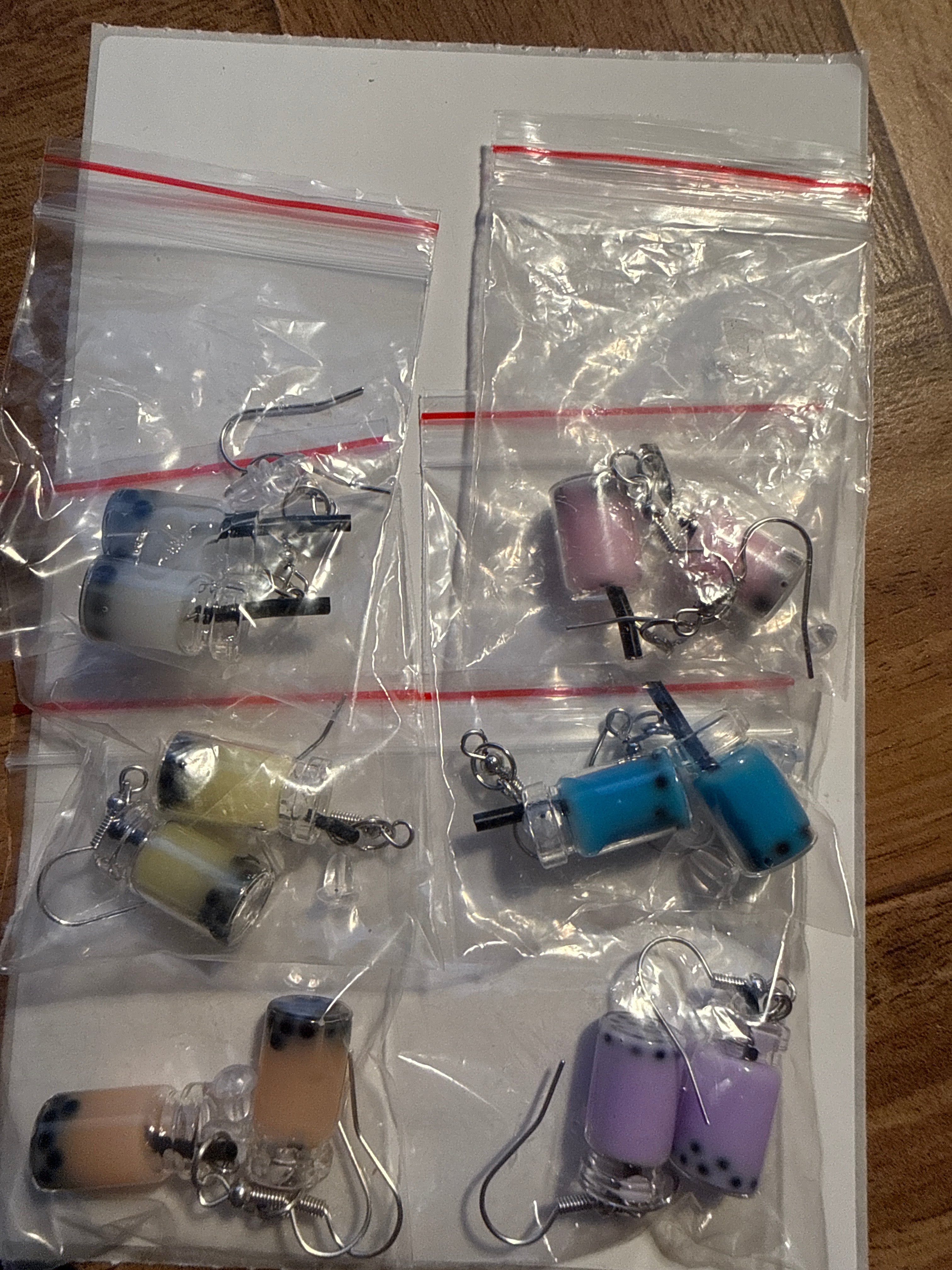 6-Pack boba earrings!