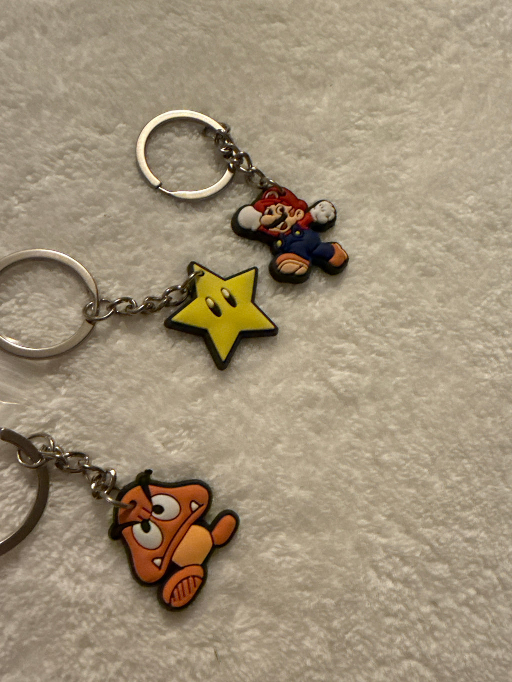 Mario, Star,goomba & yoshi keychains