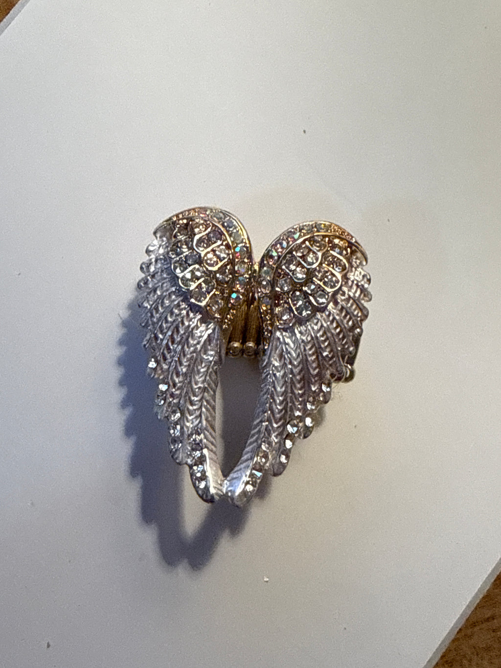 Angel wings adjustable ring