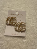 GG pearl stud earrings